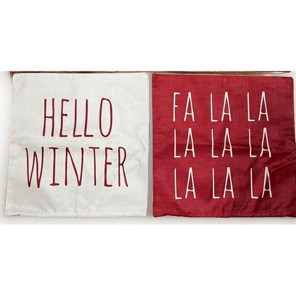 NEW Christmas Decorative Pillow Covers 18 x 18” Set of 4 Holiday Decorations - Picture 5 of 6